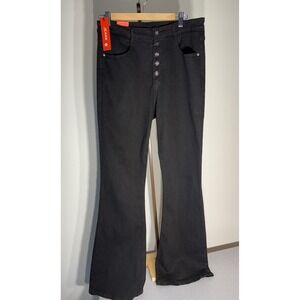 New Galmint Women's High Rise Black Denim Jeans Size US 14 32X30 NWT Button Down